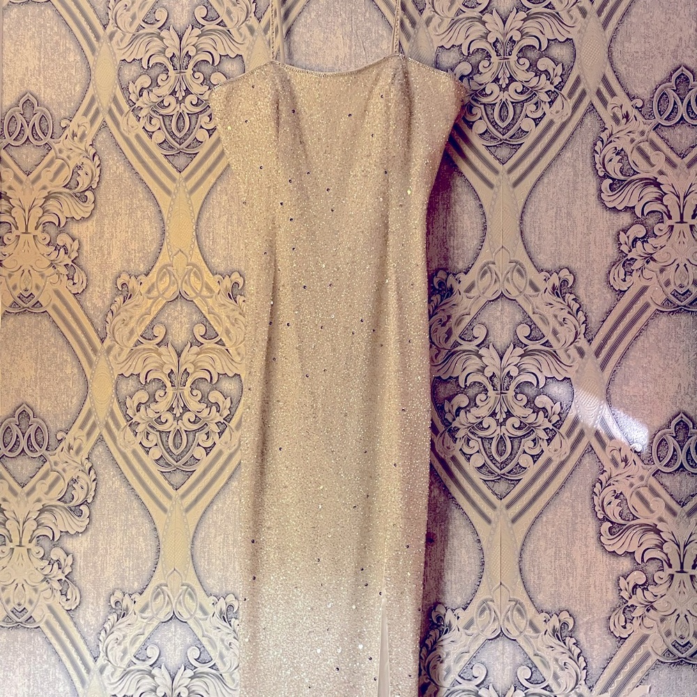 Alyce Designs prom formal sparkling gorgeous side slit dress! HEAD Turner!!